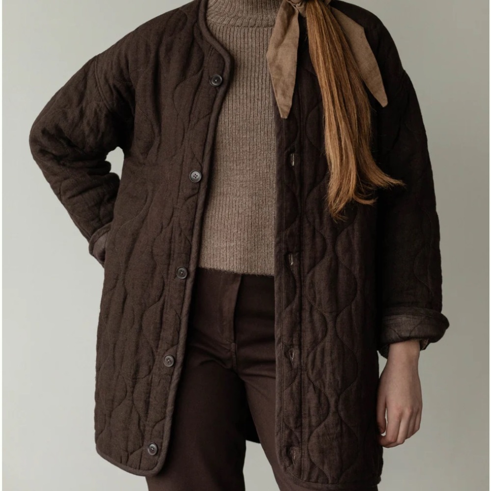 First Rite Clothing : Quilted Jacket in Walnut